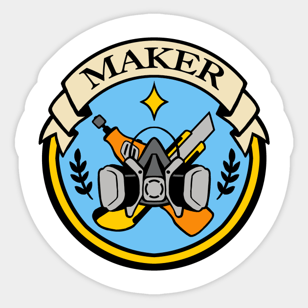 Maker Costumer Badge of Honor Sticker by aimeekitty